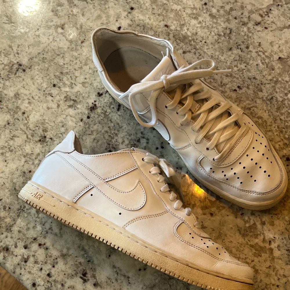 All White‎ Leather Nike Air Forces Light 9